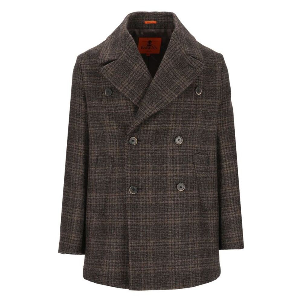 Barena Venezia Men "Caposile Filzada" Checked Double-Breasted Peacoat